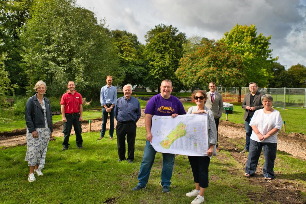 Work on the Serenity Garden at Highfields Park